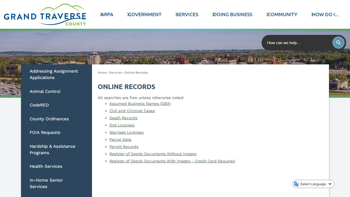 Online Records | Grand Traverse County, MI